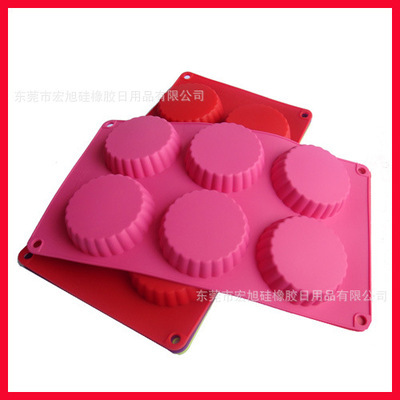 東莞宏旭 通過LFGB檢測(cè)的硅膠6格蛋糕模，品質(zhì)與安全之選